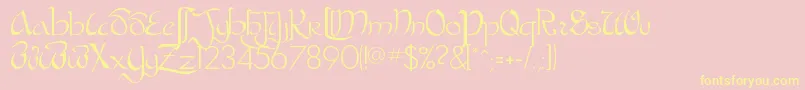 BastardaPlain Font – Yellow Fonts on Pink Background