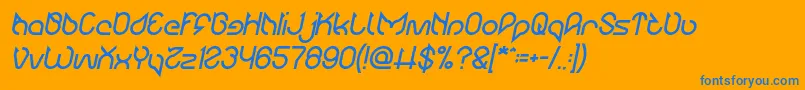 Maruciel Bold Italic Font – Blue Fonts on Orange Background