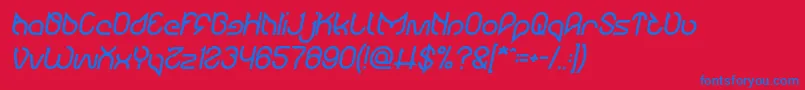 Maruciel Bold Italic Font – Blue Fonts on Red Background