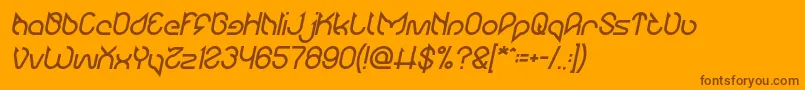 Maruciel Bold Italic Font – Brown Fonts on Orange Background