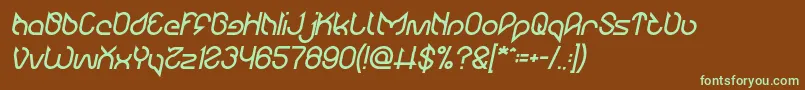 Maruciel Bold Italic Font – Green Fonts on Brown Background
