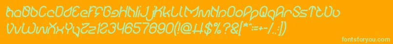 Maruciel Bold Italic Font – Green Fonts on Orange Background