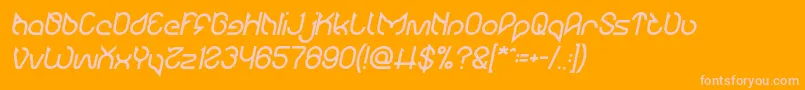 Maruciel Bold Italic-fontti – vaaleanpunaiset fontit oranssilla taustalla