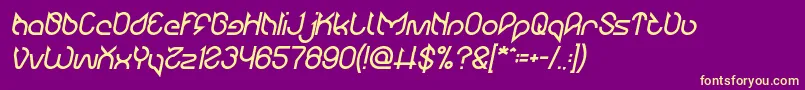Maruciel Bold Italic Font – Yellow Fonts on Purple Background