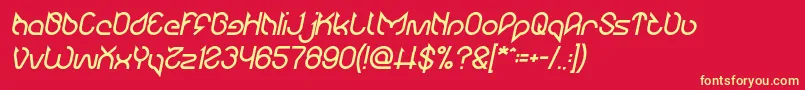 Maruciel Bold Italic Font – Yellow Fonts on Red Background