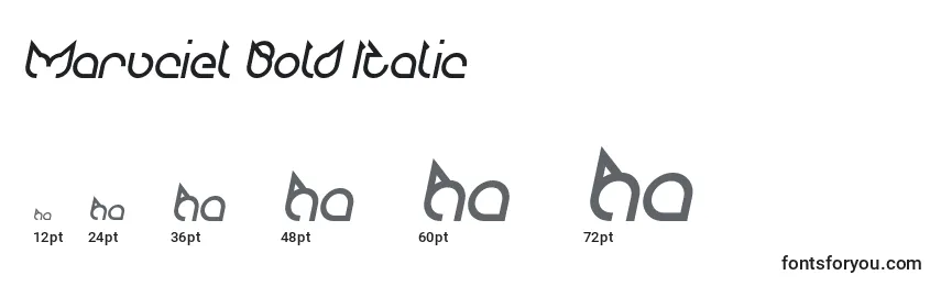 Größen der Schriftart Maruciel Bold Italic