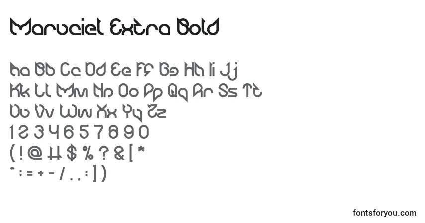 Czcionka Maruciel Extra Bold – alfabet, cyfry, specjalne znaki