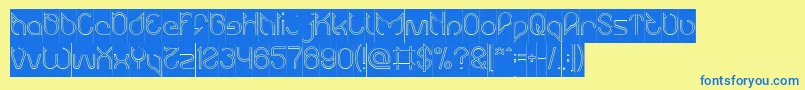 Maruciel Hollow Inverse Font – Blue Fonts on Yellow Background