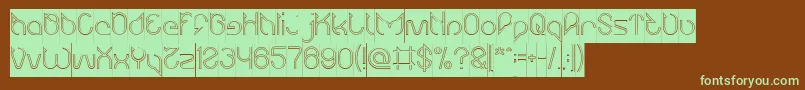 Maruciel Hollow Inverse Font – Green Fonts on Brown Background