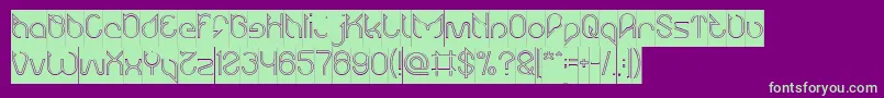 Maruciel Hollow Inverse Font – Green Fonts on Purple Background