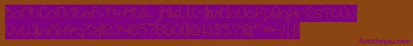 Maruciel Hollow Inverse-Schriftart – Violette Schriften auf braunem Hintergrund