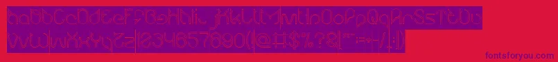 Maruciel Hollow Inverse-Schriftart – Violette Schriften auf rotem Hintergrund