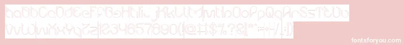 Maruciel Hollow Inverse-Schriftart – Weiße Schriften auf rosa Hintergrund