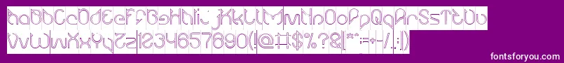 Maruciel Hollow Inverse-Schriftart – Weiße Schriften auf violettem Hintergrund