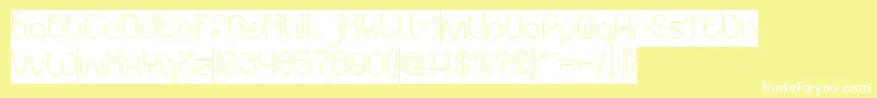 Maruciel Hollow Inverse-Schriftart – Weiße Schriften auf gelbem Hintergrund