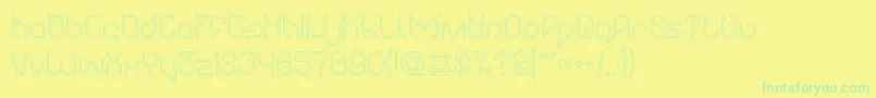 Maruciel Hollow Font – Green Fonts on Yellow Background