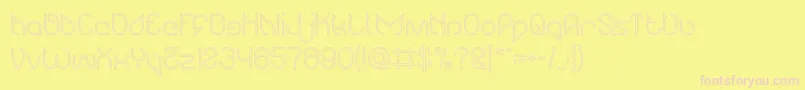 Maruciel Hollow Font – Pink Fonts on Yellow Background