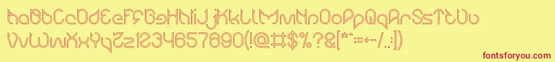 Maruciel Hollow Font – Red Fonts on Yellow Background