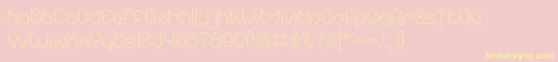 Maruciel Hollow Font – Yellow Fonts on Pink Background