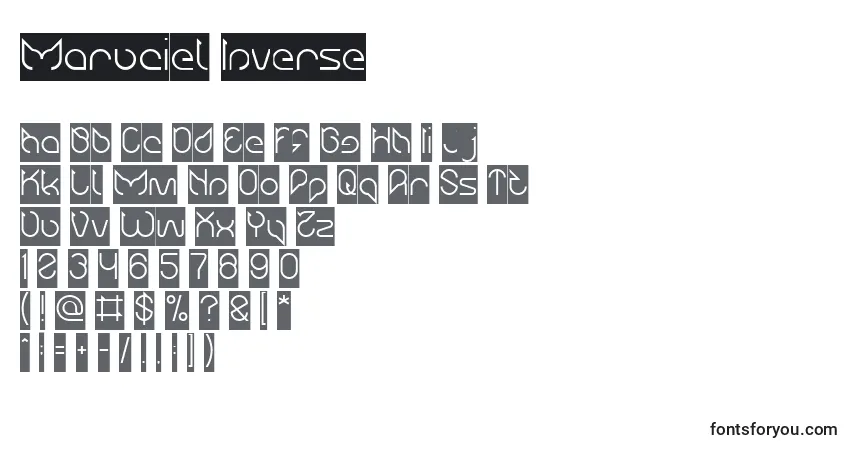 Maruciel Inverse-fontti – aakkoset, numerot, erikoismerkit