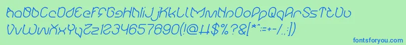Maruciel Italic Font – Blue Fonts on Green Background