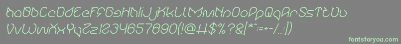 Maruciel Italic Font – Green Fonts on Gray Background