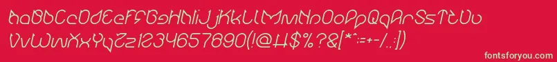 Maruciel Italic Font – Green Fonts on Red Background