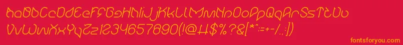 フォントMaruciel Italic – 赤い背景にオレンジの文字