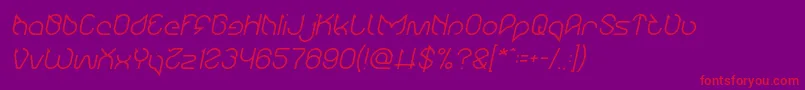 Maruciel Italic Font – Red Fonts on Purple Background