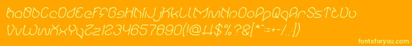 Maruciel Italic Font – Yellow Fonts on Orange Background