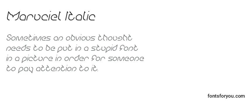 Review of the Maruciel Italic Font