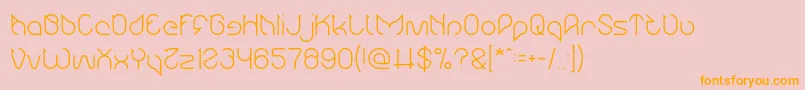 Maruciel Light-Schriftart – Orangefarbene Schriften auf rosa Hintergrund