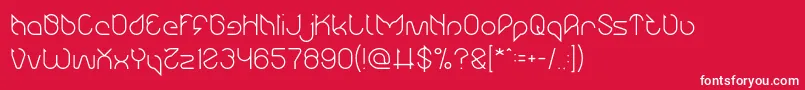 フォントMaruciel Light – 赤い背景に白い文字