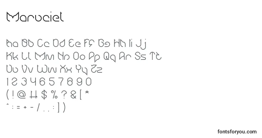 Шрифт Maruciel (133688) – алфавит, цифры, специальные символы