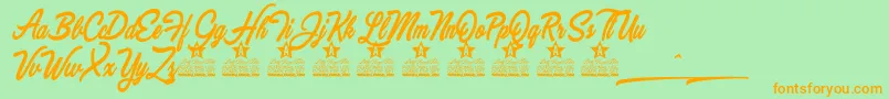 Marvelous Personal Use Font – Orange Fonts on Green Background