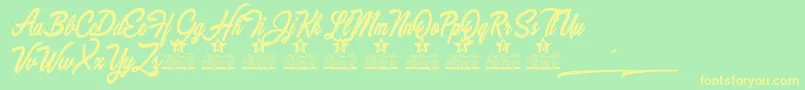 Marvelous Personal Use Font – Yellow Fonts on Green Background