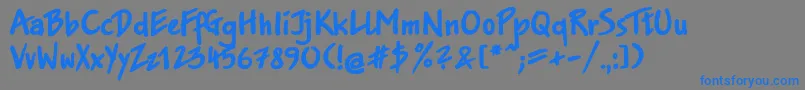 フォントJkb75C – 灰色の背景に青い文字