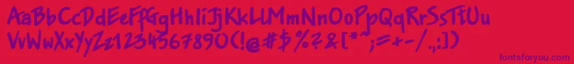 Weitere Informationen zur Jkb75C-Schriftart Jkb75C-Schriftart – Violette Schriften auf rotem Hintergrund