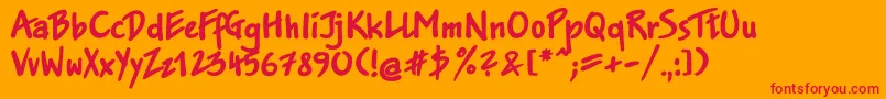 Jkb75C Font – Red Fonts on Orange Background