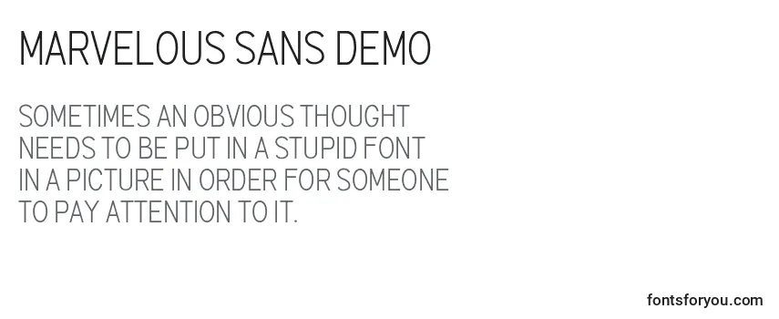 Review of the Marvelous Sans Demo Font