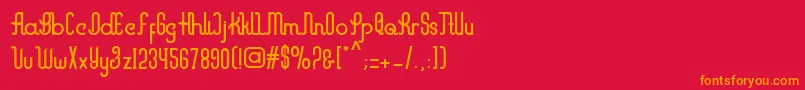 フォントMarvelous – 赤い背景にオレンジの文字