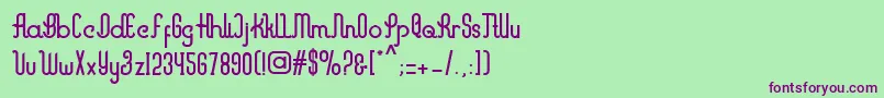 Marvelous Font – Purple Fonts on Green Background