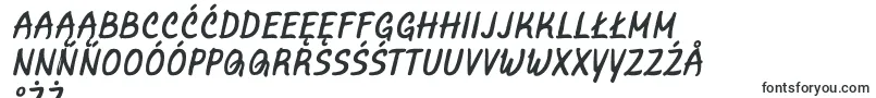 フォントMarvelousRex Italic – ポーランドのフォント