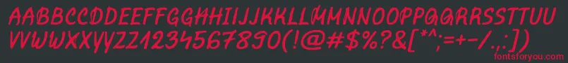 MarvelousRex Italic Font – Red Fonts on Black Background