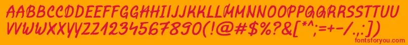 MarvelousRex Italic Font – Red Fonts on Orange Background
