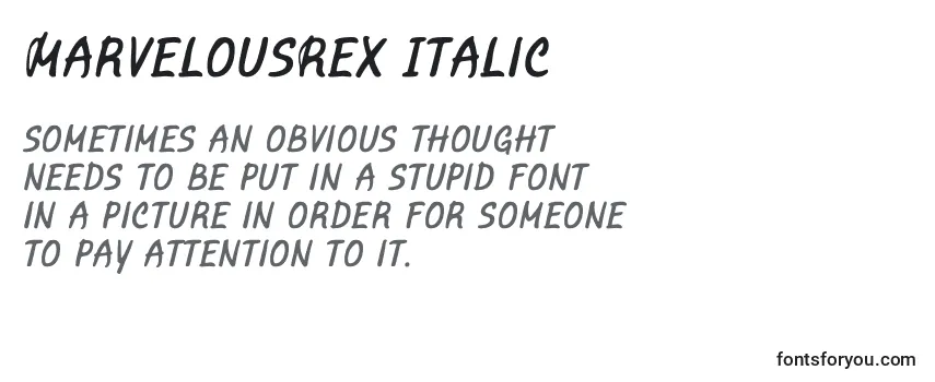 Schriftart MarvelousRex Italic