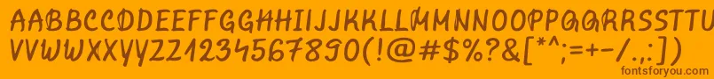 MarvelousRex Regular Font – Brown Fonts on Orange Background