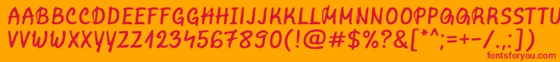 MarvelousRex Regular Font – Red Fonts on Orange Background
