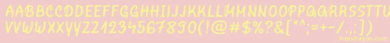 MarvelousRex Regular Font – Yellow Fonts on Pink Background