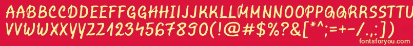 MarvelousRex Regular Font – Yellow Fonts on Red Background